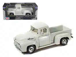 1956 Ford F-100 Pickup Truck 1/24 Diecast Model Car by Motormax - White