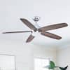 Front. Parrot Uncle - Modern 52" Chrome Reversible Blades Ceiling Fan with Light and Remote - Chrome.