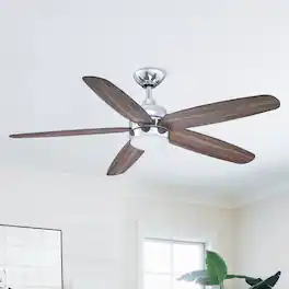 Parrot Uncle - Modern 52" Reversible Blades Ceiling Fan with Light and Remote - Chrome