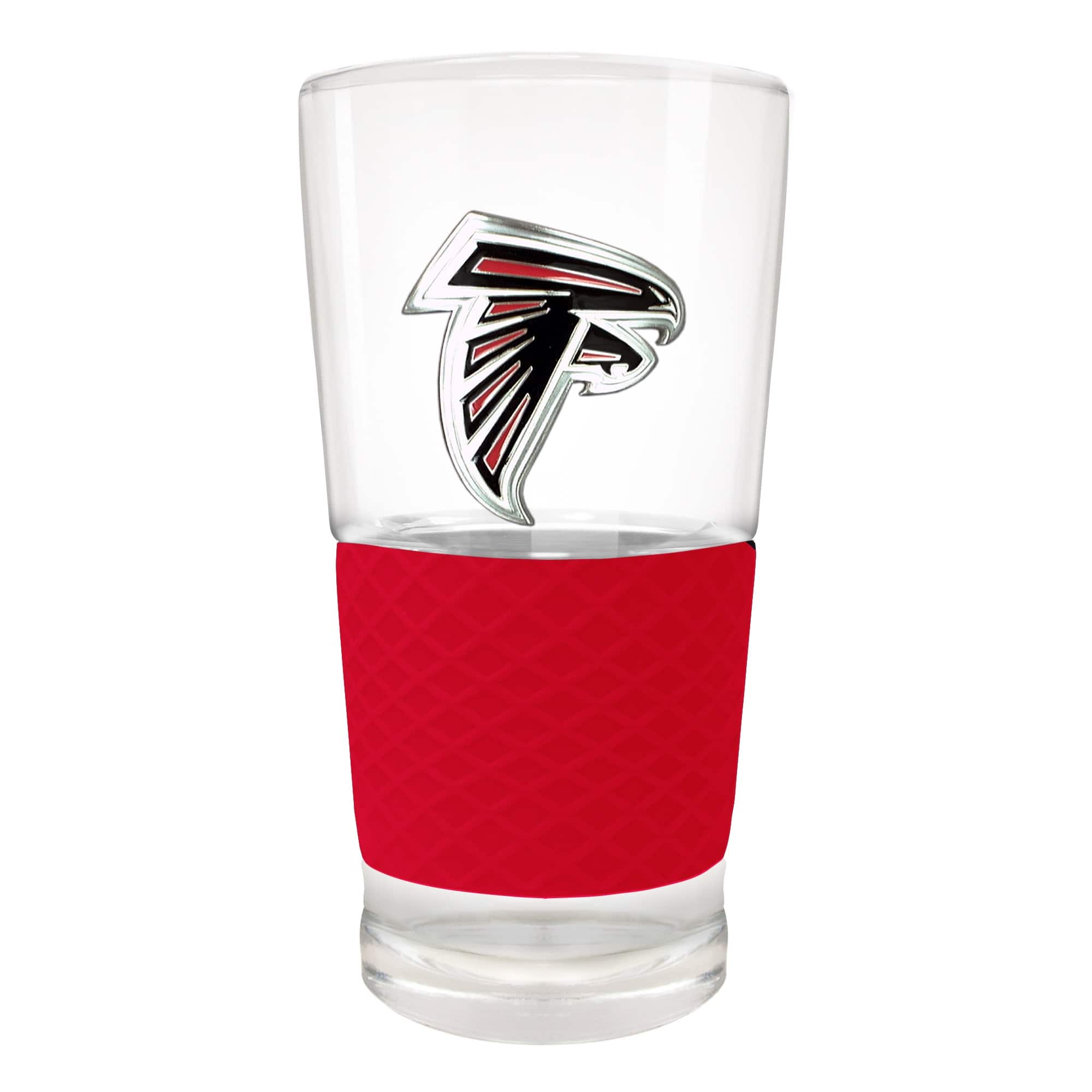 Front. Great American Products - Atlanta Falcons 22oz. Pilsner Glass with Silicone Grip - Red.