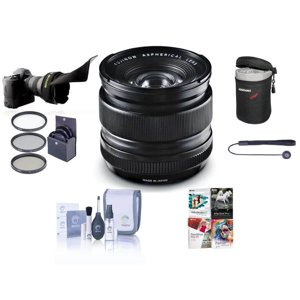 Bundle - Fujifilm - XF 14mm f/2.8 R Lens, with Flex Lens Shade, 58mm Filter Kit, Cleaning Kit, Lens Case, Lens Cap Tether, price history on PriceWatchPro