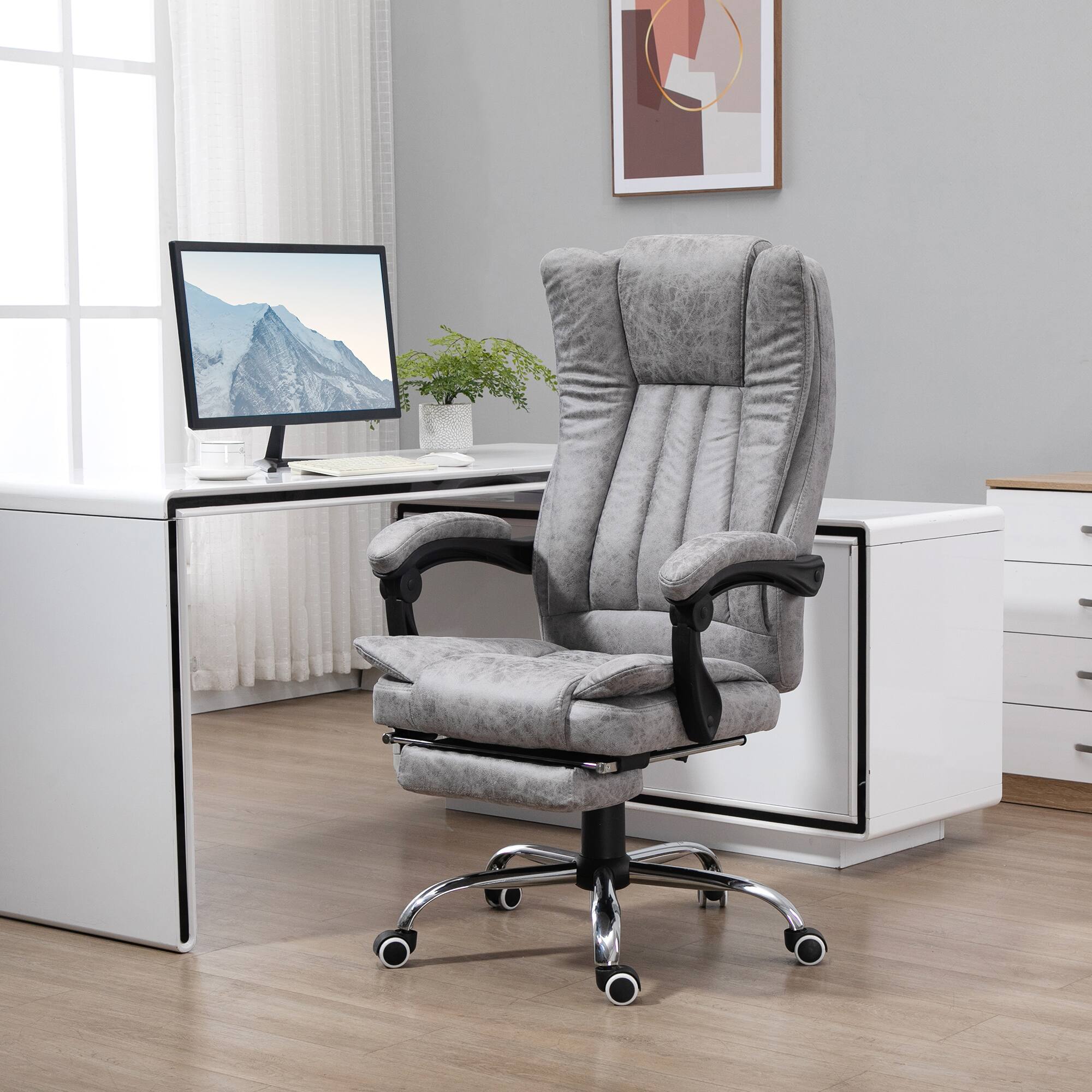 Alt View 1. Vinsetto - 6 Point Vibration Massage Office Chair, High Back Computer Chair with Heat, Adjustable Height - Gray.