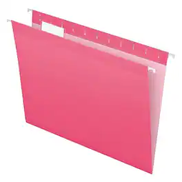 Pendaflex - Reinforced Hanging File Folders, 1/5 Tab, Letter Size, 25/Box (04152 1/5 PIN) - Pink