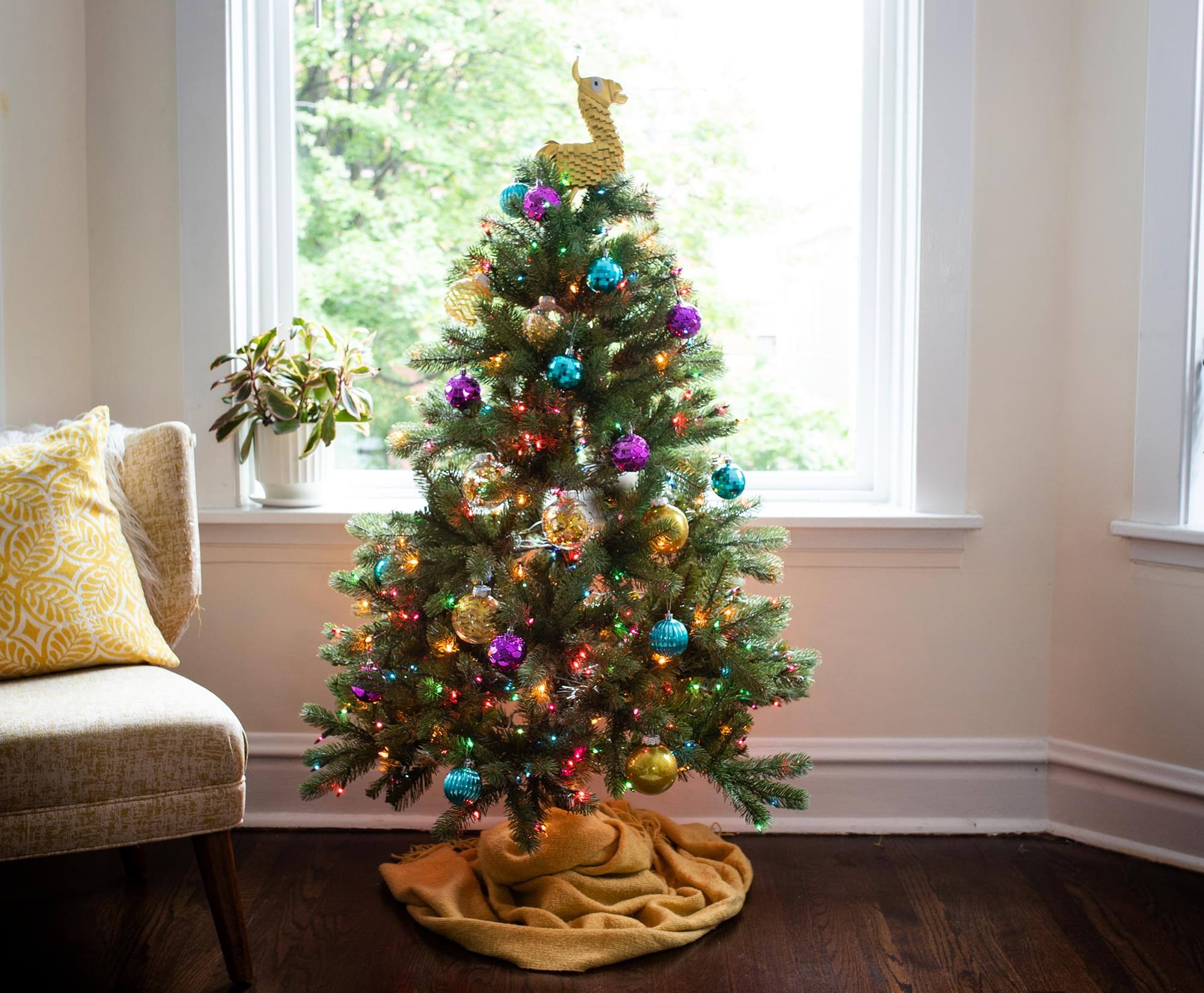 Alt View 4. Sunrise Identity - Fortnite Gold Loot Llama Figural Holiday Tree Topper Decoration - Gold.