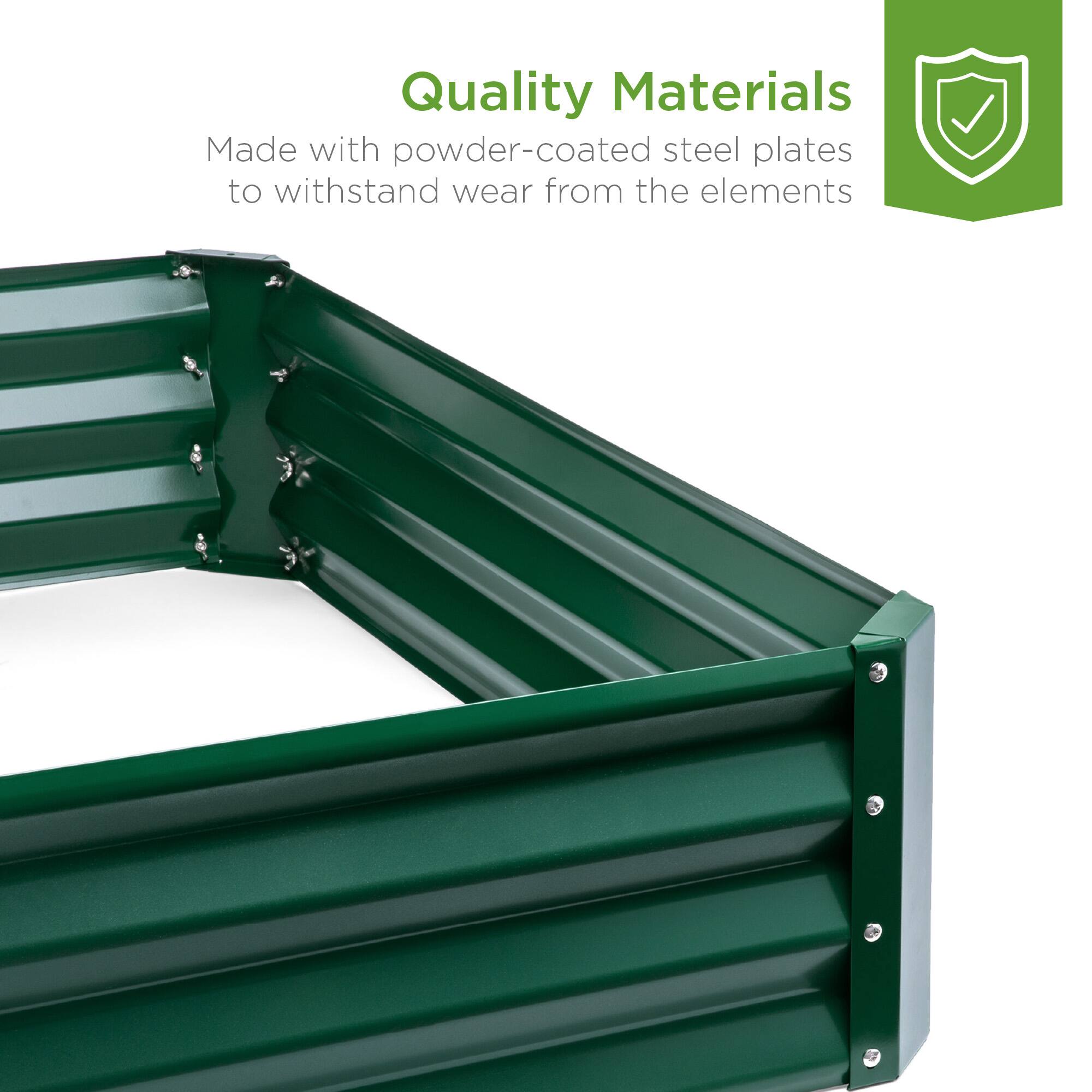 Quality Materials  
Made with powder-coated steel plates to withstand wear from the elements