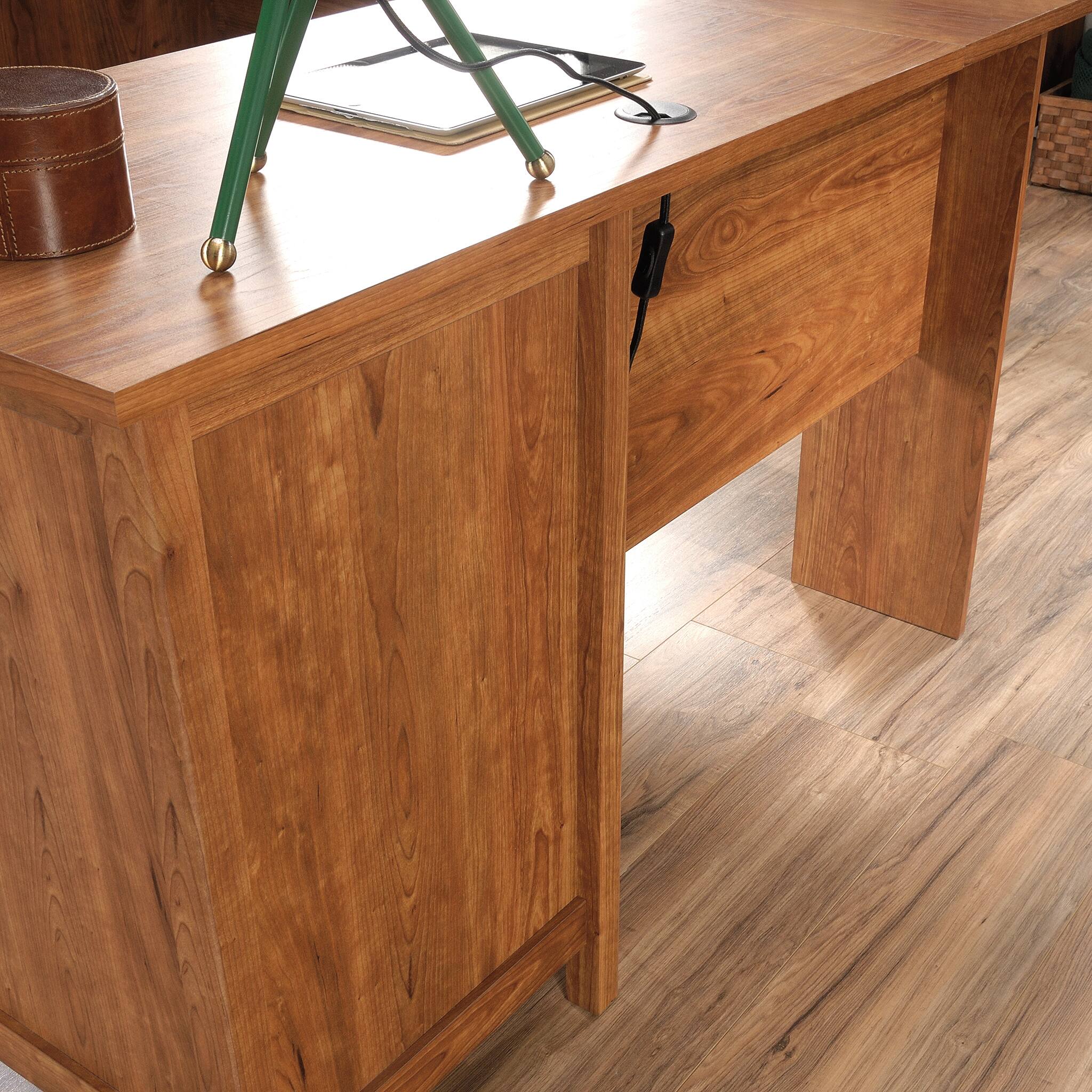 Alt View 13. Sauder - Union Plain Shaker Style - L-Desk- Prairie Cherry - Prairie Cherry.