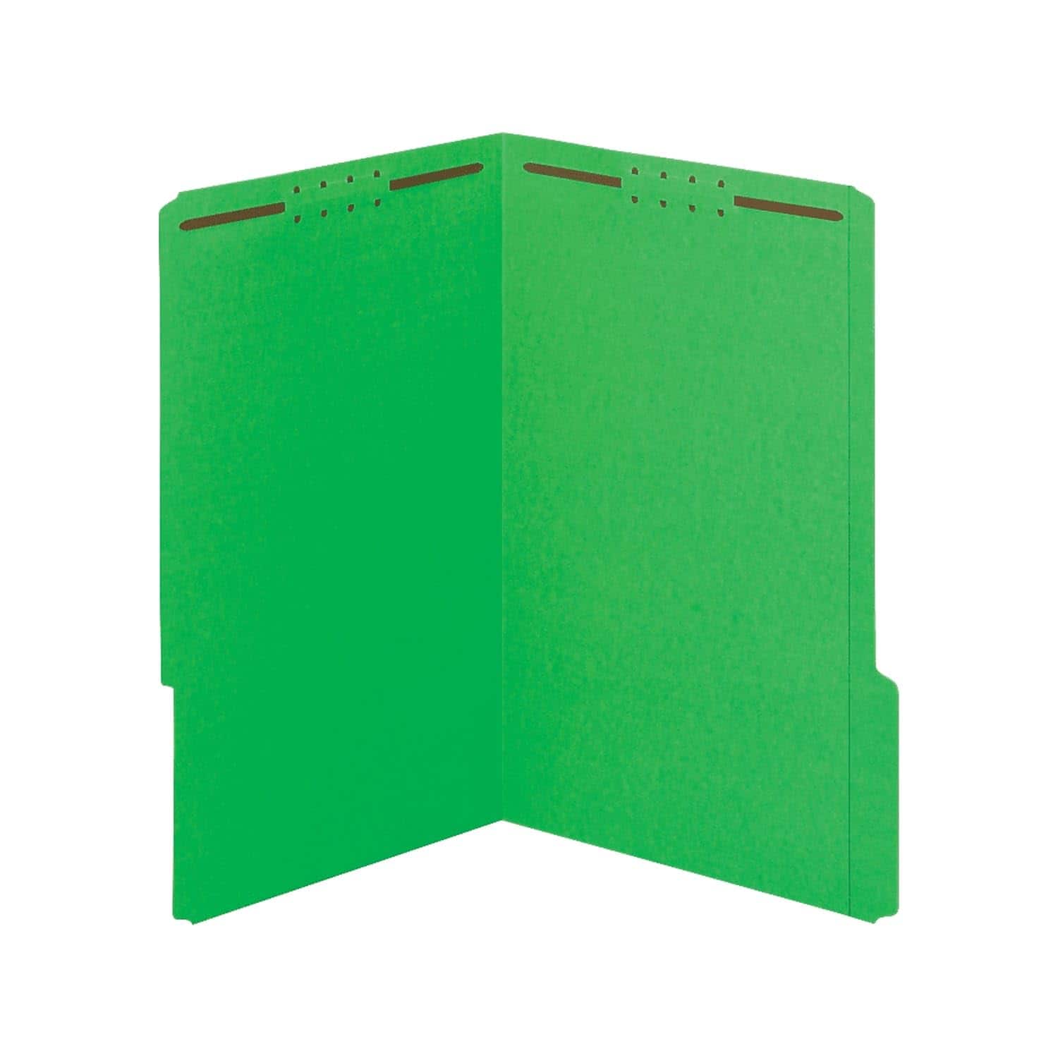 Tops Business Forms - Colored Top Tab Fastener Folders, 2 Fasteners, Legal Size, Green Exterior, 50/Box