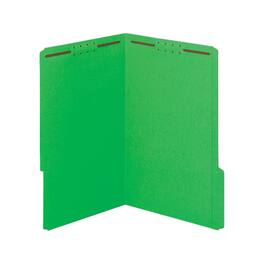 Tops Business Forms - Colored Top Tab Fastener Folders, 2 Fasteners, Legal Size, Green Exterior, 50/Box