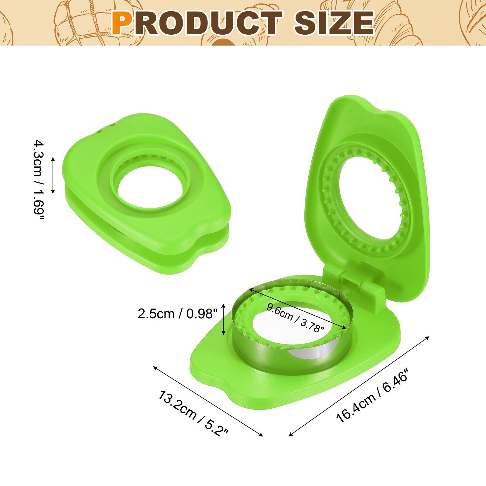 PRODUCT SIZE

4.3cm / 1.69"  
2.5cm / 0.98"  
9.6cm / 3.78"  
13.2cm / 5.2"  
16.4cm / 6.46"