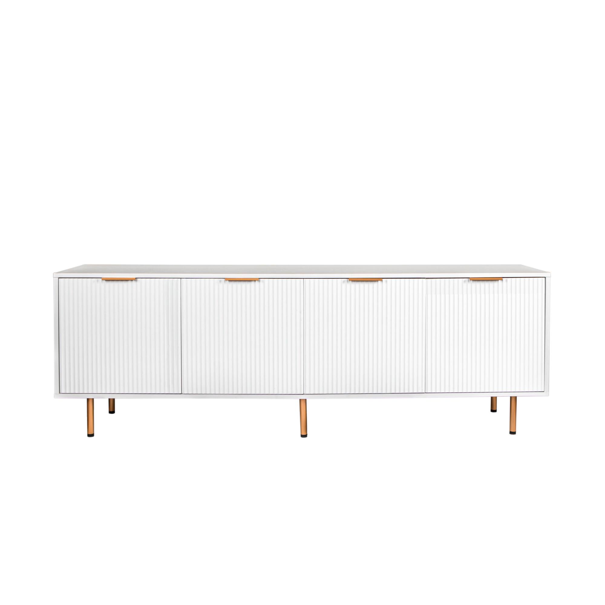 Angle. Spaco - Spaco Modern TV Stand, TV Cabinet for 80" TV, for Living Room Bedroom - White.