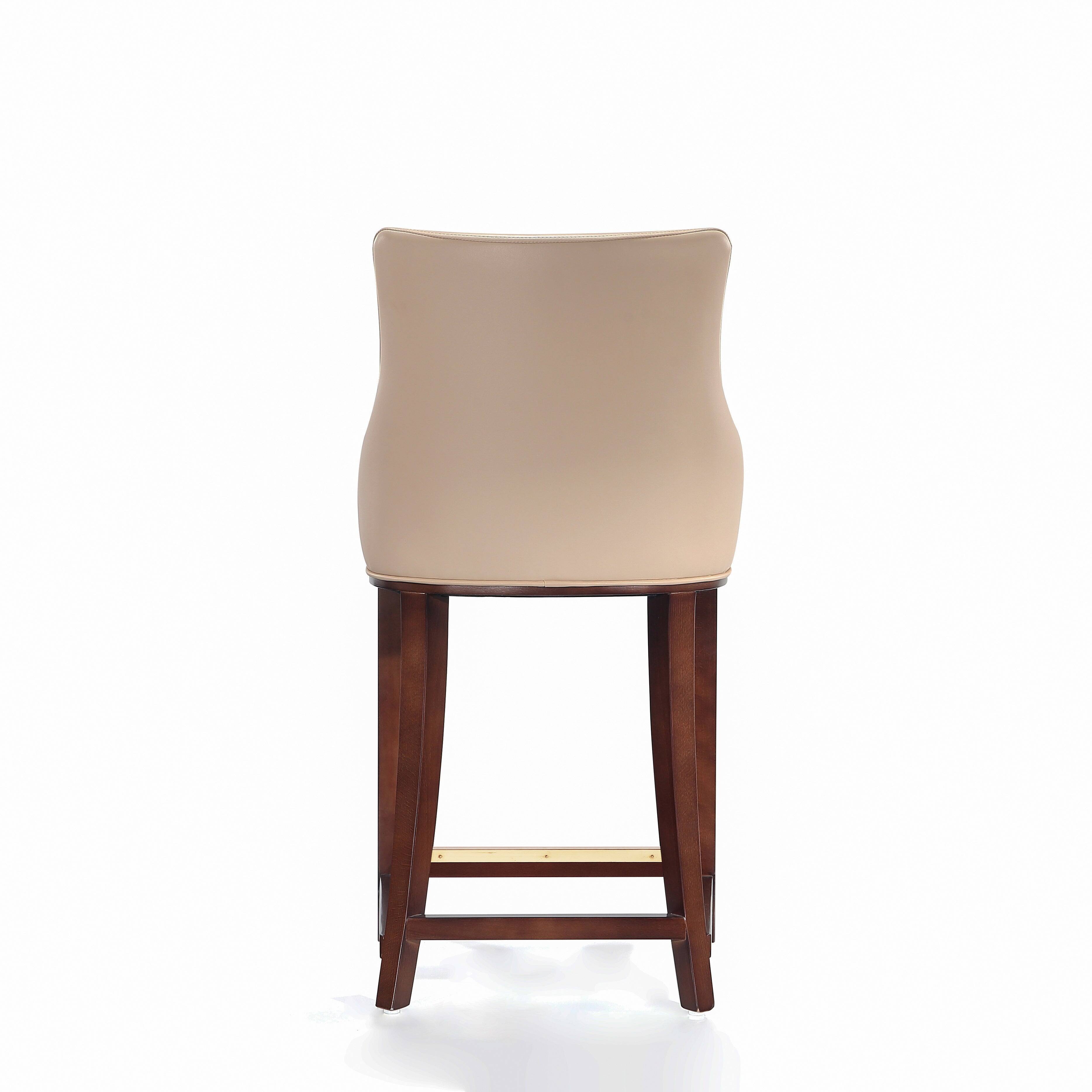 Alt View 2. Manhattan Comfort - Shubert Modern Wood Upholstered Counter Stool - Tan.