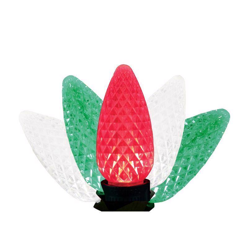Celebrations - Platinum LED C9 Multicolored 25 ct String Christmas Lights 25 ft - Red|White|Green