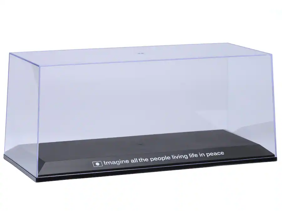 Display Box Scale Model Collectible Display Show Case with Black Plastic Base and Gold