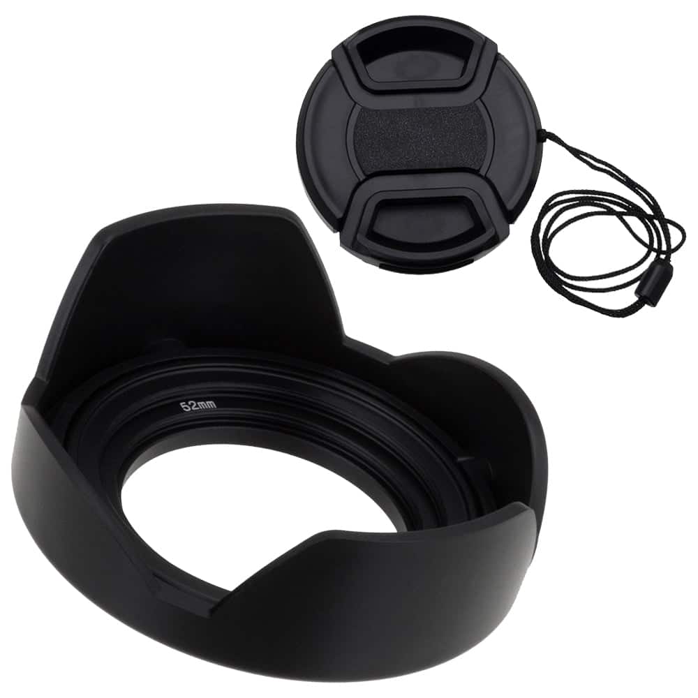 Fotodiox - Reversible Lens Hood Kit with Cap for Lumix G Vario 14-42mm f/3.5-5.6 II APSH. MEGA O.I.S. Kit Lens - Black
