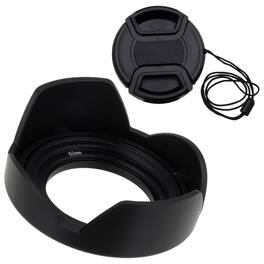 Fotodiox - Reversible Lens Hood Kit with Cap for Lumix G Vario 14-42mm f/3.5-5.6 II APSH. MEGA O.I.S. Kit Lens - Black