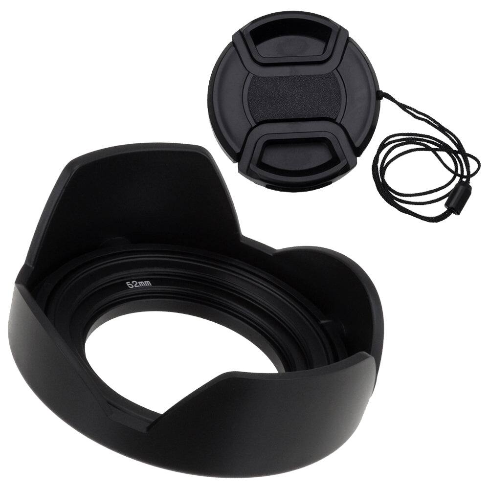 Front. Fotodiox - Reversible Lens Hood Kit with Cap - 46mm Reversible Tulip Flower Hood w/Cap - Black.