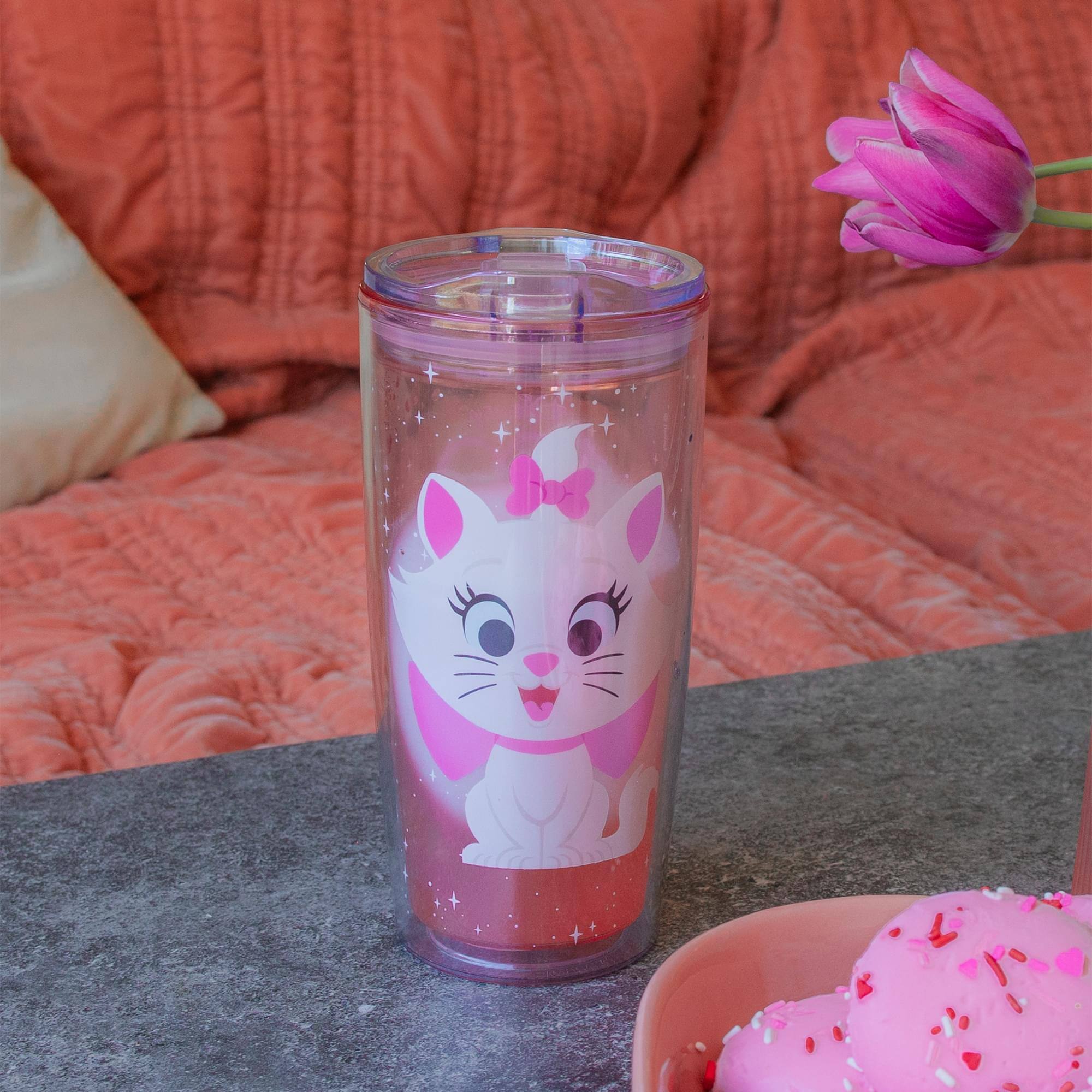 Alt View 3. Disney - Disney 100 The Aristocats Marie Plastic Travel Tumbler | Holds 20 Ounces - Pink.