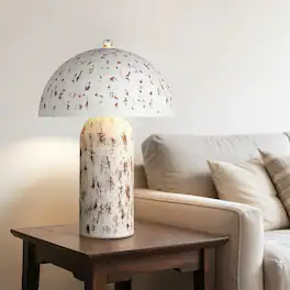 partphoner - Vintage Distressed Mushroom Table Lamp - White