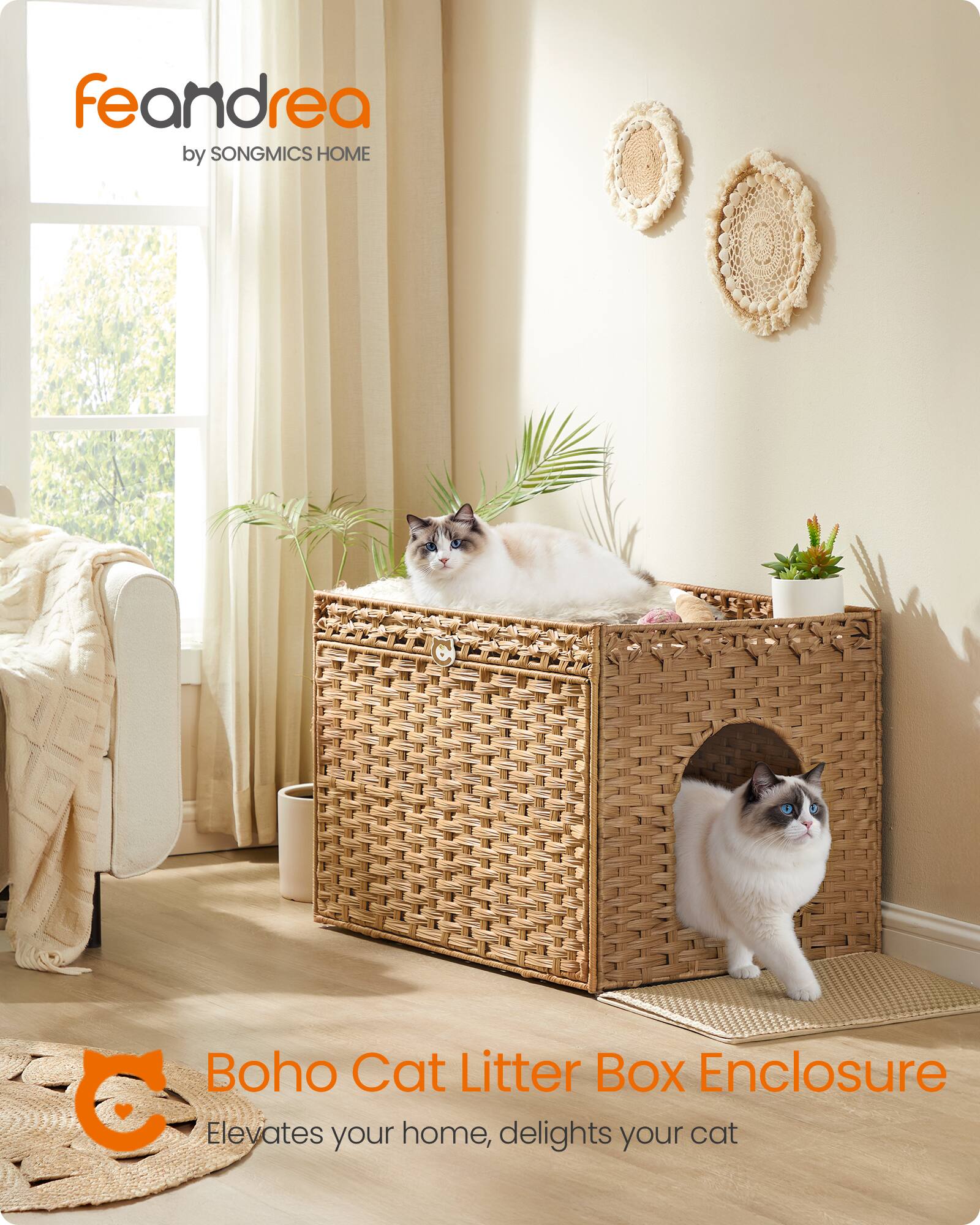 feandrea by SONGMICS HOME

Boho Cat Litter Box Enclosure
Elevates your home, delights your cat