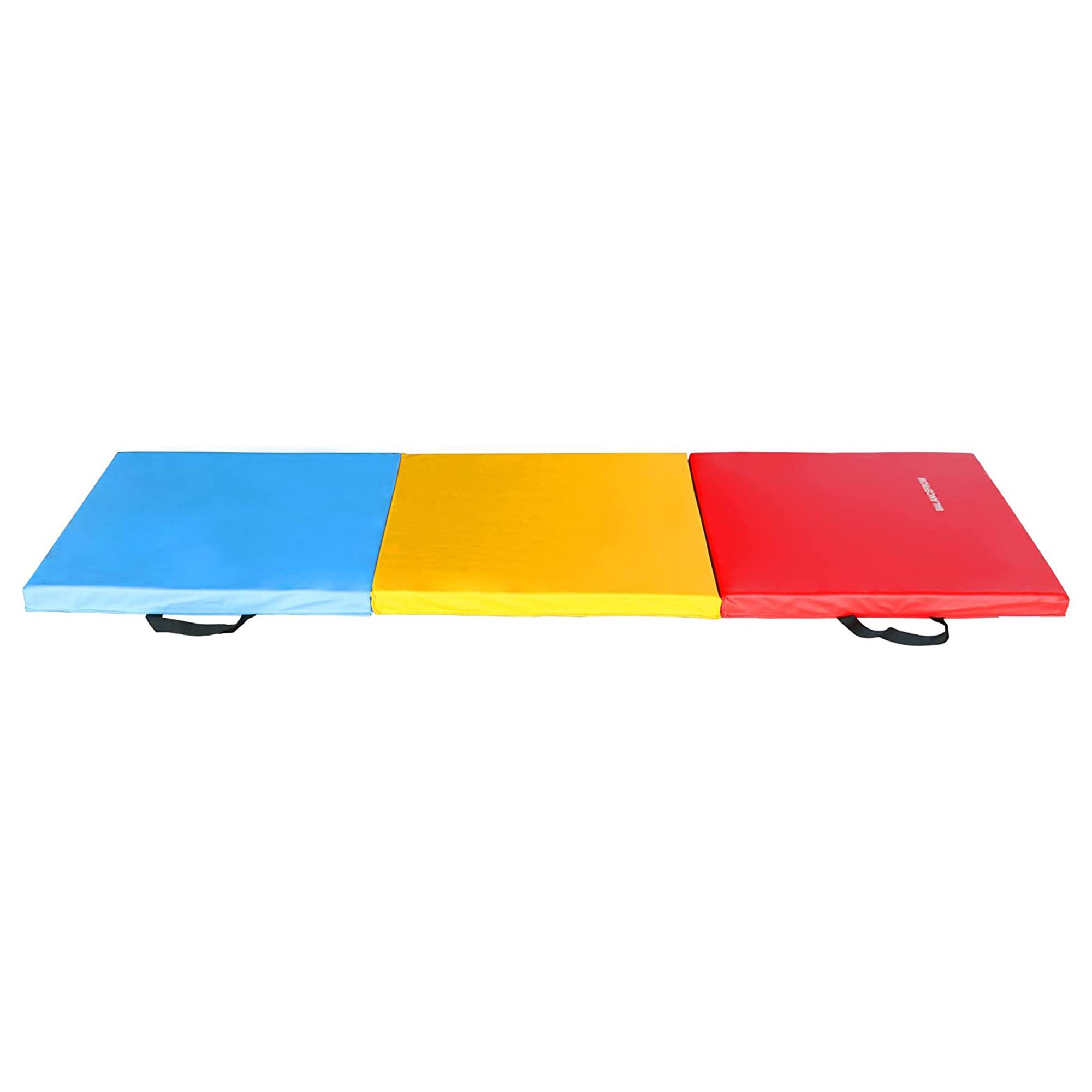 Alt View 5. BalanceFrom Fitness - BalanceFrom Fitness GoGym 1.5" Thick Folding 3 Panel Gym Fitness Mat, Multicolor - Multi-Color.