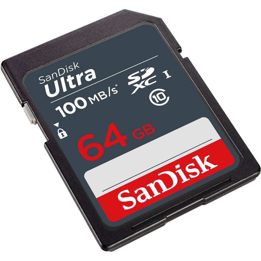 SanDisk Ultra  
100 MB/s*  
64 GB  
SDXC I  
10