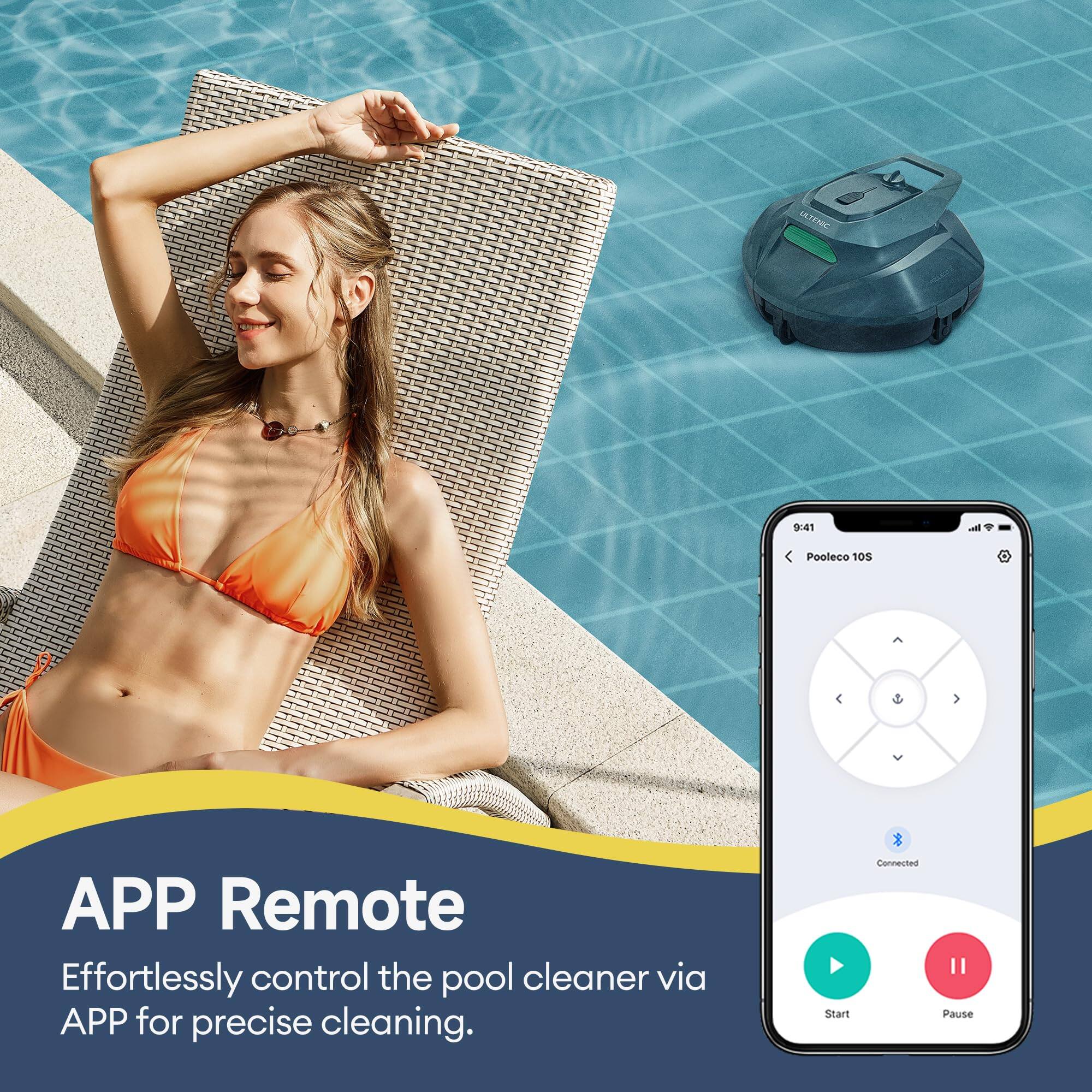 ULTENIC 9:41 i Pooleco 105

APP Remote
Effortlessly control the pool cleaner via APP for precise cleaning.

Connected
Start
Pause