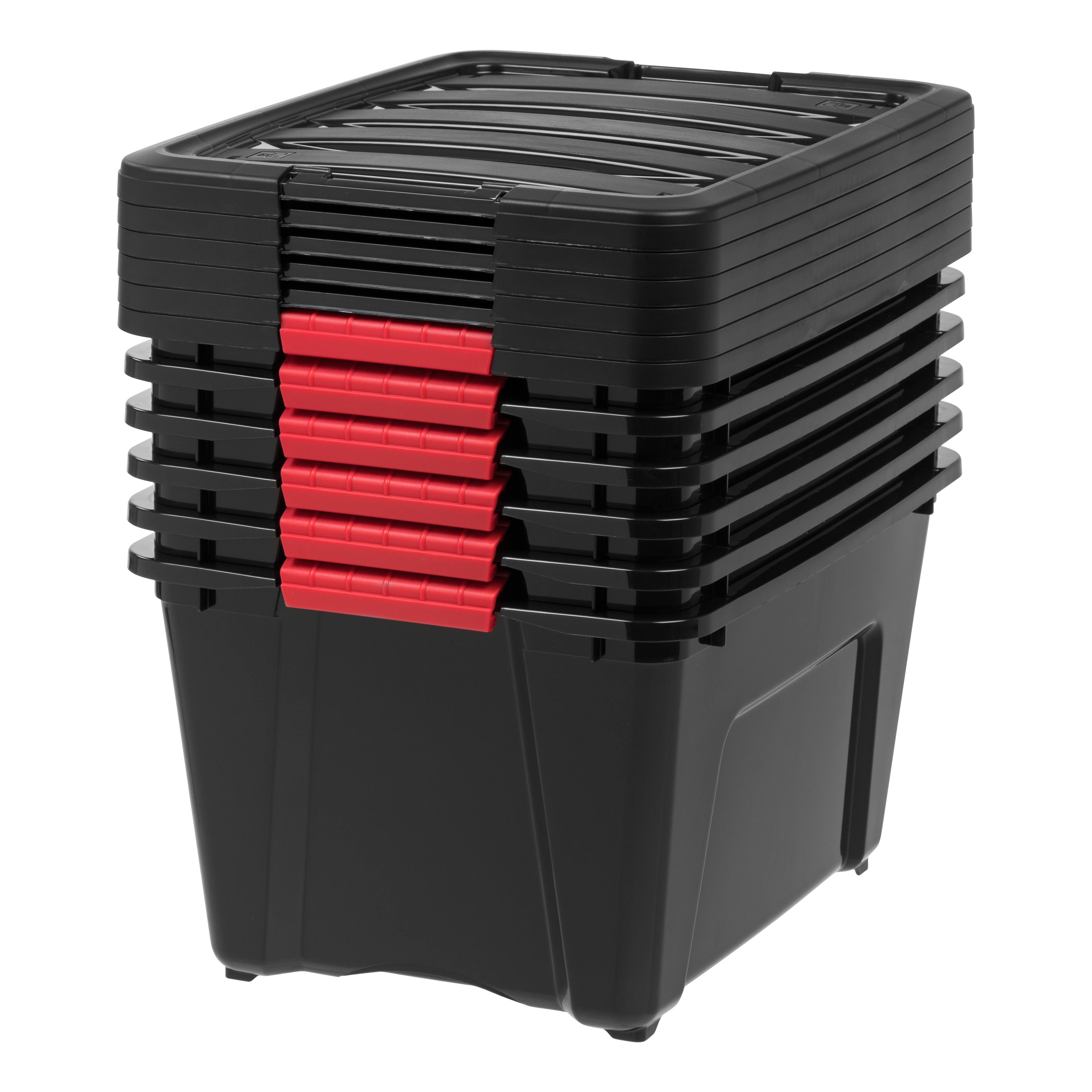 Alt View 8. IRIS USA - IRIS 32qt Plastic Storage Bins with Lids and Secure Latching Buckles - 6 Pack.