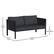 Alt View 13. Alamont Home - Lea Indoor/Outdoor Loveseat with Cushions - Modern Steel Framed Chair with Storage Pockets - Charcoal.