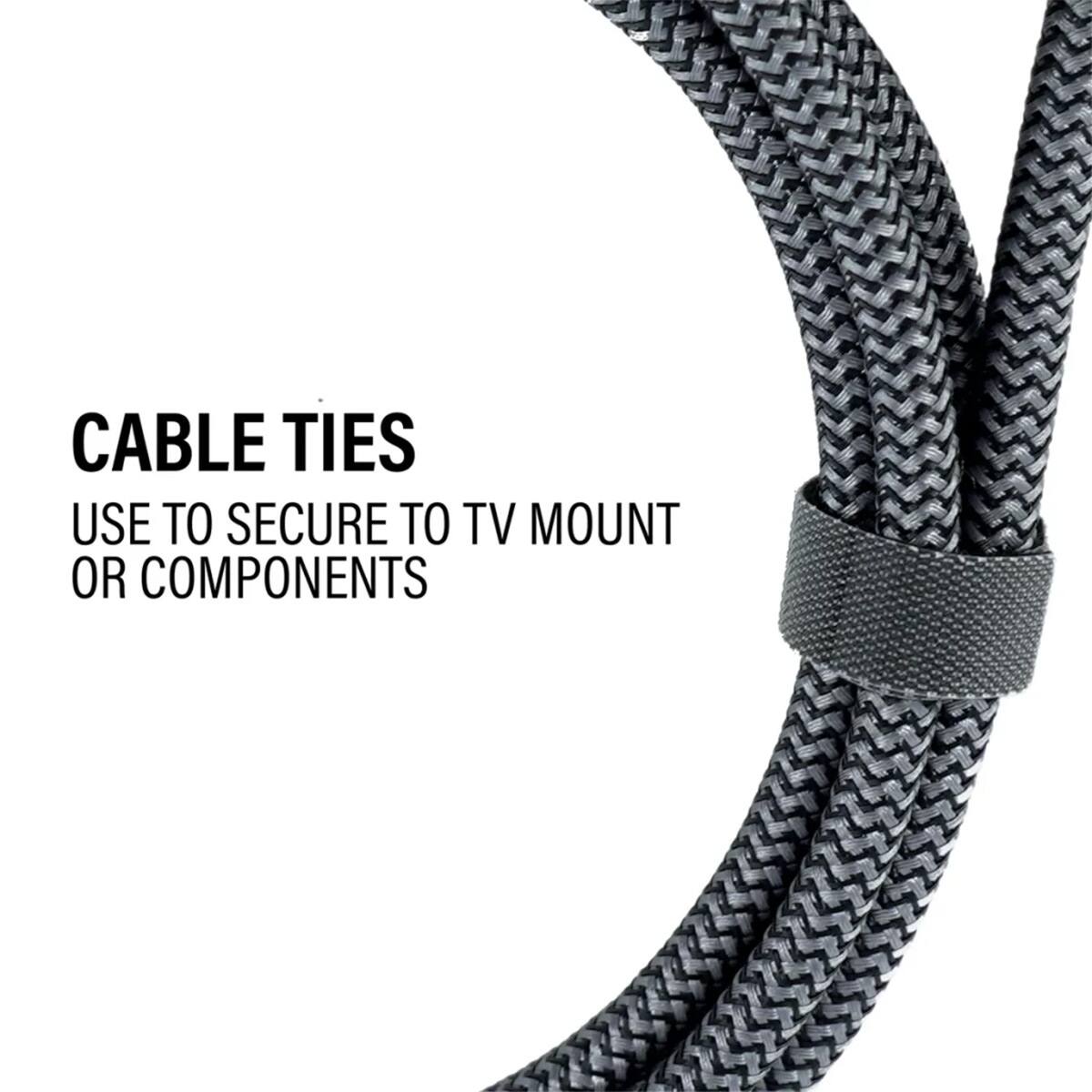 CABLE TIES  
USE TO SECURE TO TV MOUNT OR COMPONENTS