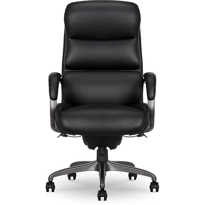 Front. La-Z-Boy - La-Z-Boy Aberdeen Ergonomic Bonded Leather Swivel Executive Chair, Black (51545-BLK) - Black.