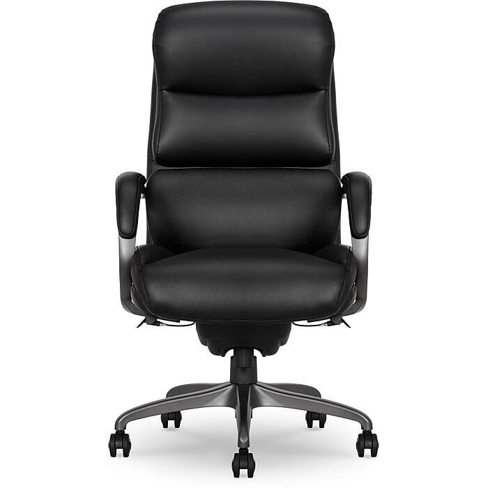 Front. La-Z-Boy - La-Z-Boy Aberdeen Ergonomic Bonded Leather Swivel Executive Chair, Black (51545-BLK) - Black.