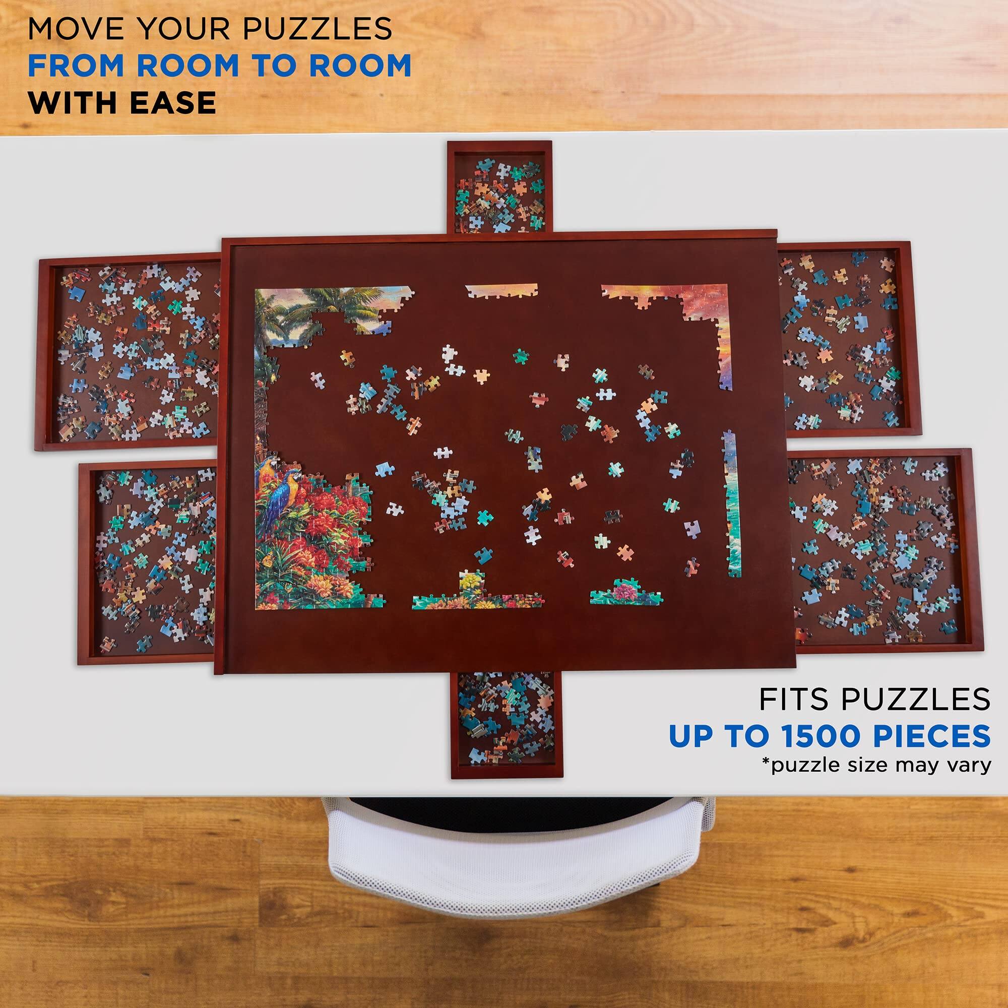 MOVE YOUR PUZZLES FROM ROOM TO ROOM WITH EASE
FITS PUZZLES UP TO 1500 PIECES *puzzle size may vary