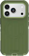 Front. OtterBox - Defender Series Pro Hard Shell for Apple iPhone 18 Pro and Apple iPhone 17 Pro - Halfwise Green.