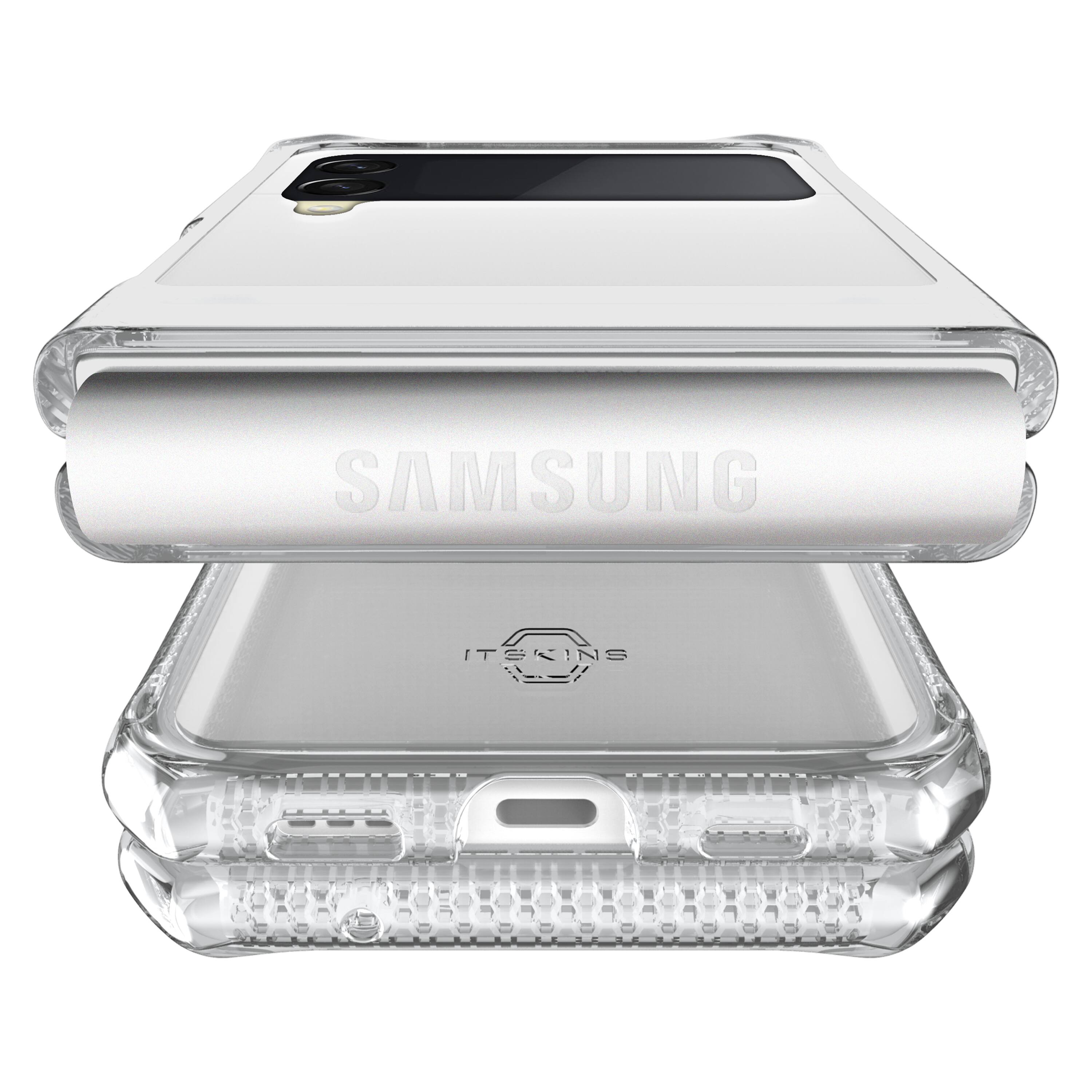 Left. Itskins - ITSKINS - Hybrid_R Case for Samsung Galaxy Z Flip4 - Transparent.