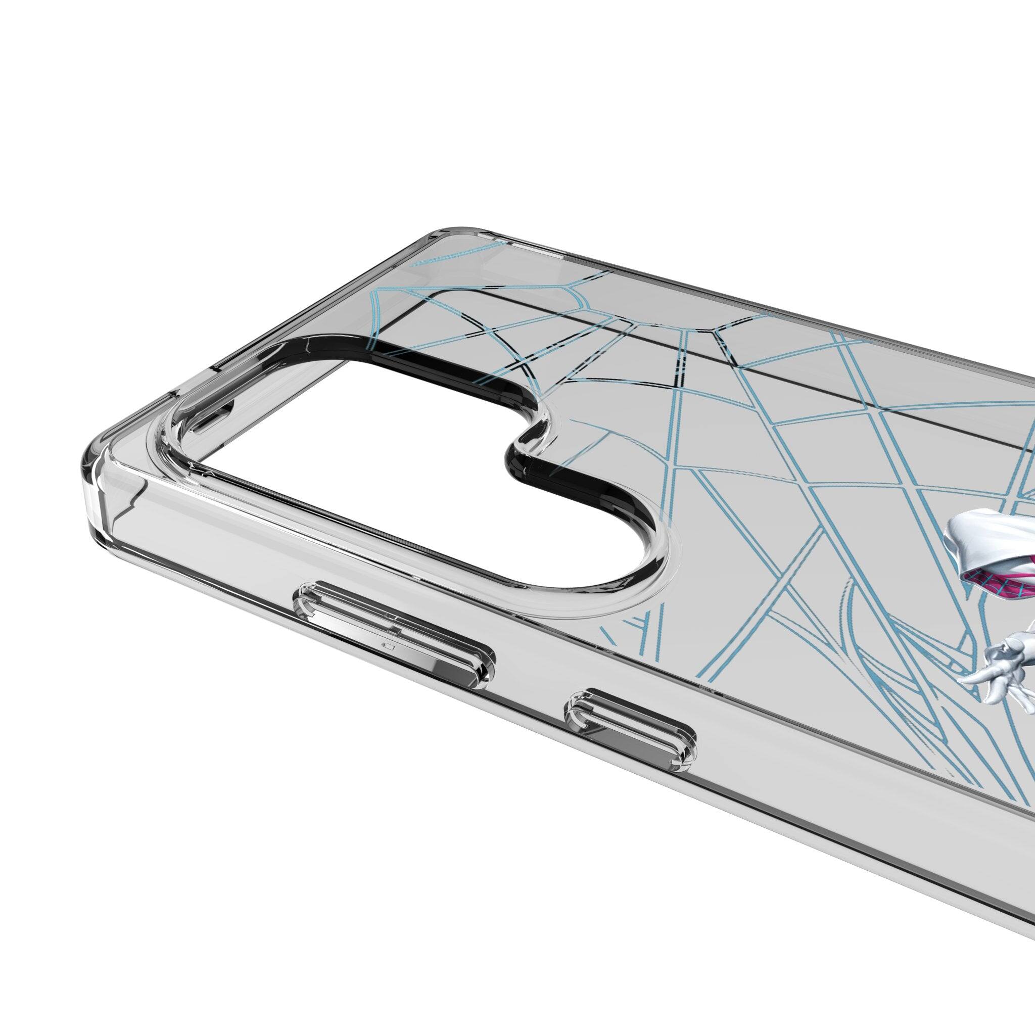 Left. Keyscaper - Marvel MechLine Clear Phone Case - Samsung Galaxy S25 - Spider-Gwen.