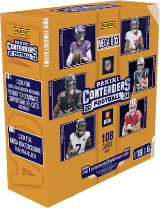 Panini Contenders Football 20 Box Exclusive Michael Panini Mega Box at NFL Panini 3 5 15 Contenders Football 24 Ricky Pearlsall 14 Nelpa Brian Thomas 108 Jr 7 Cards - 6 Inside 18 Packs Carols Carols KRLTM 2 Memorabilia and 1 Auto.