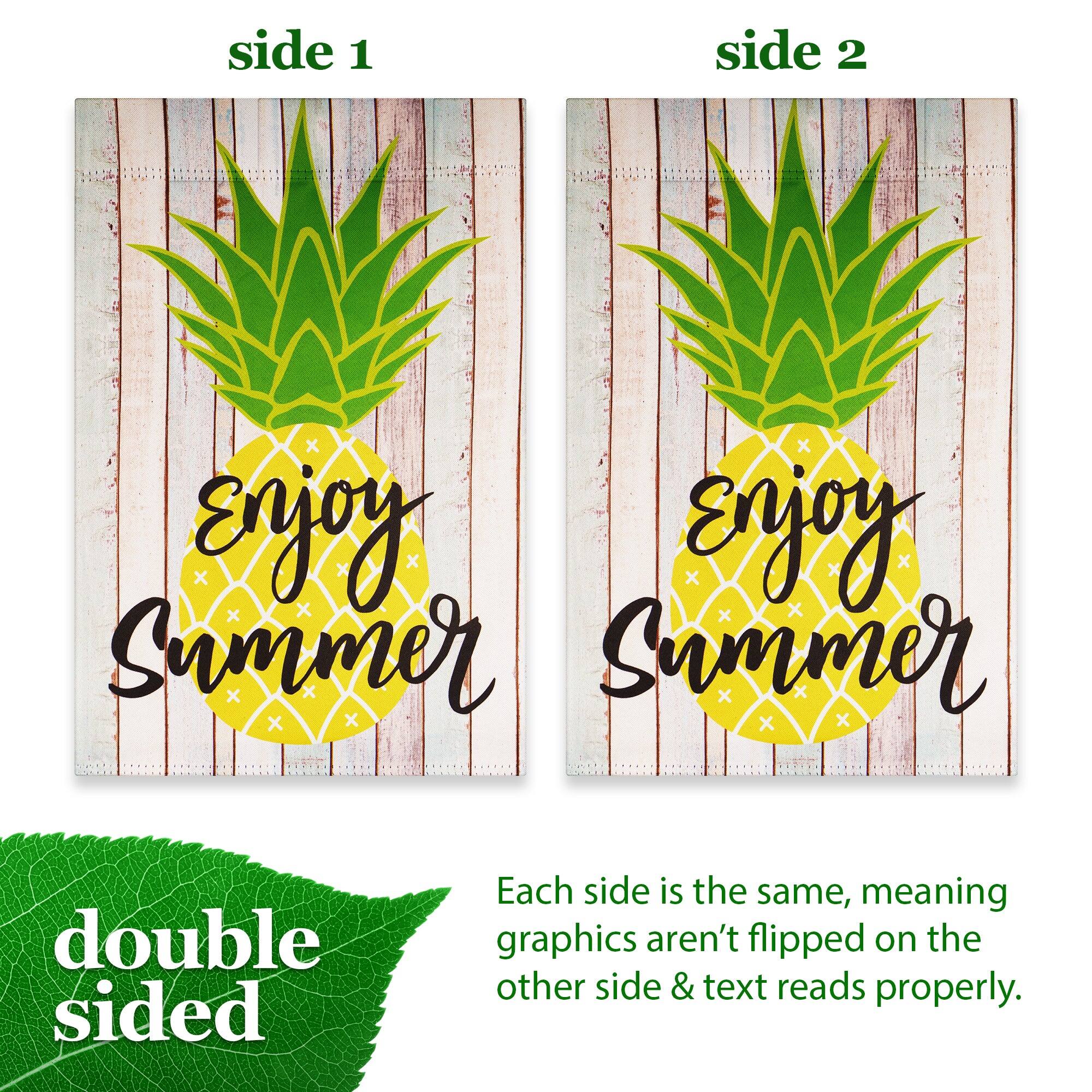 side 1 side 2

Enjoy Summer

double sided

Each side is the same, meaning graphics aren't flipped on the other side & text reads properly.
