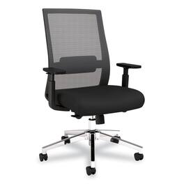 Alera - Ashdale Ergonomic Fabric Swivel Task Chair, Seat/Back, Silver Base - Black