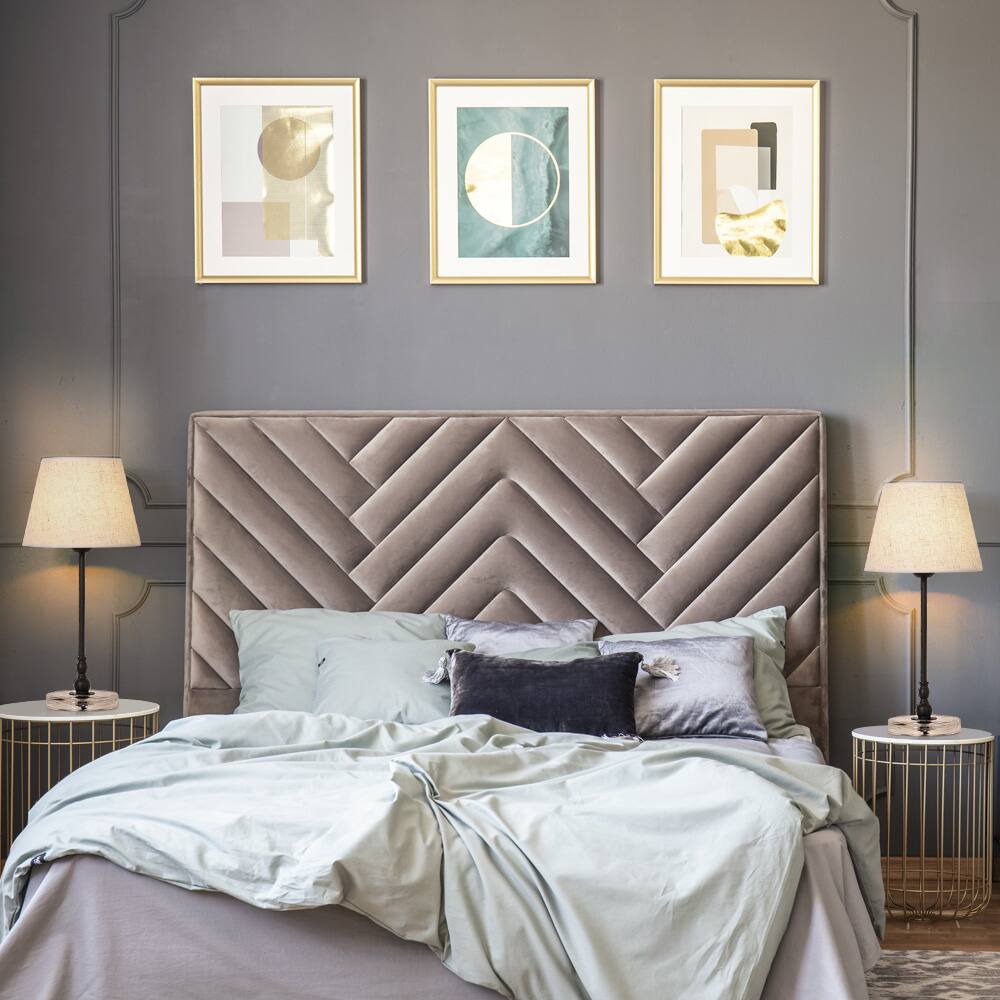 Alt View 2. Oumilen - Set of 2 Modern Table Lamps – Linen Shade, Acrylic Base, Black Metal Stem for Bedroom, Living Room.