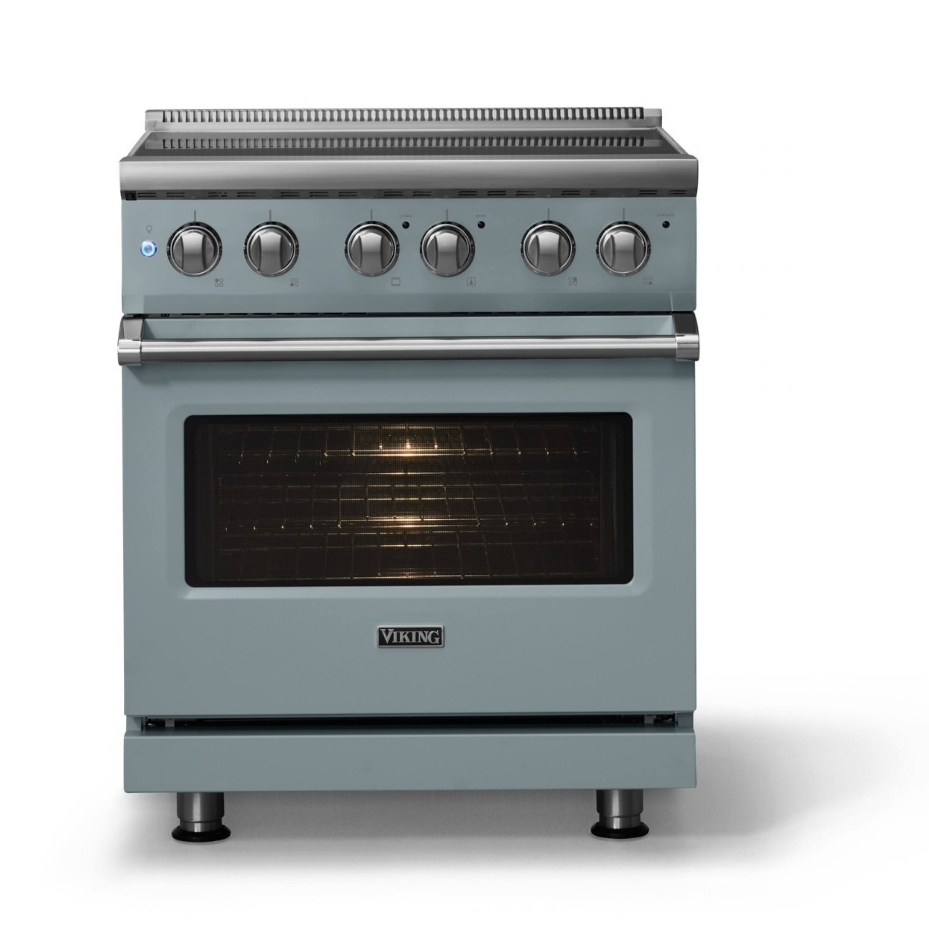 Alt View 1. Viking - 30"W. Pro5S 4.7 Cu. Ft. Freestanding 4 Element  Electric Convection Range - November Sky - November Sky.