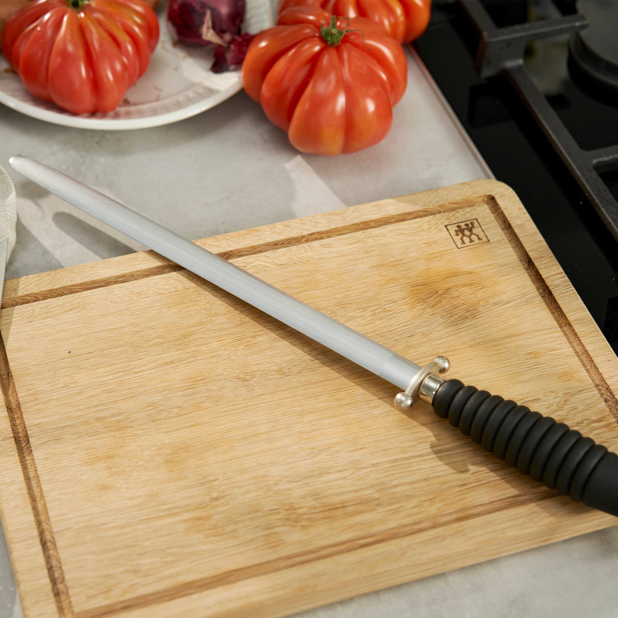 Alt View 1. ZWILLING - ZWILLING Professional 12-inch Oval Sharpening Steel - Steel.