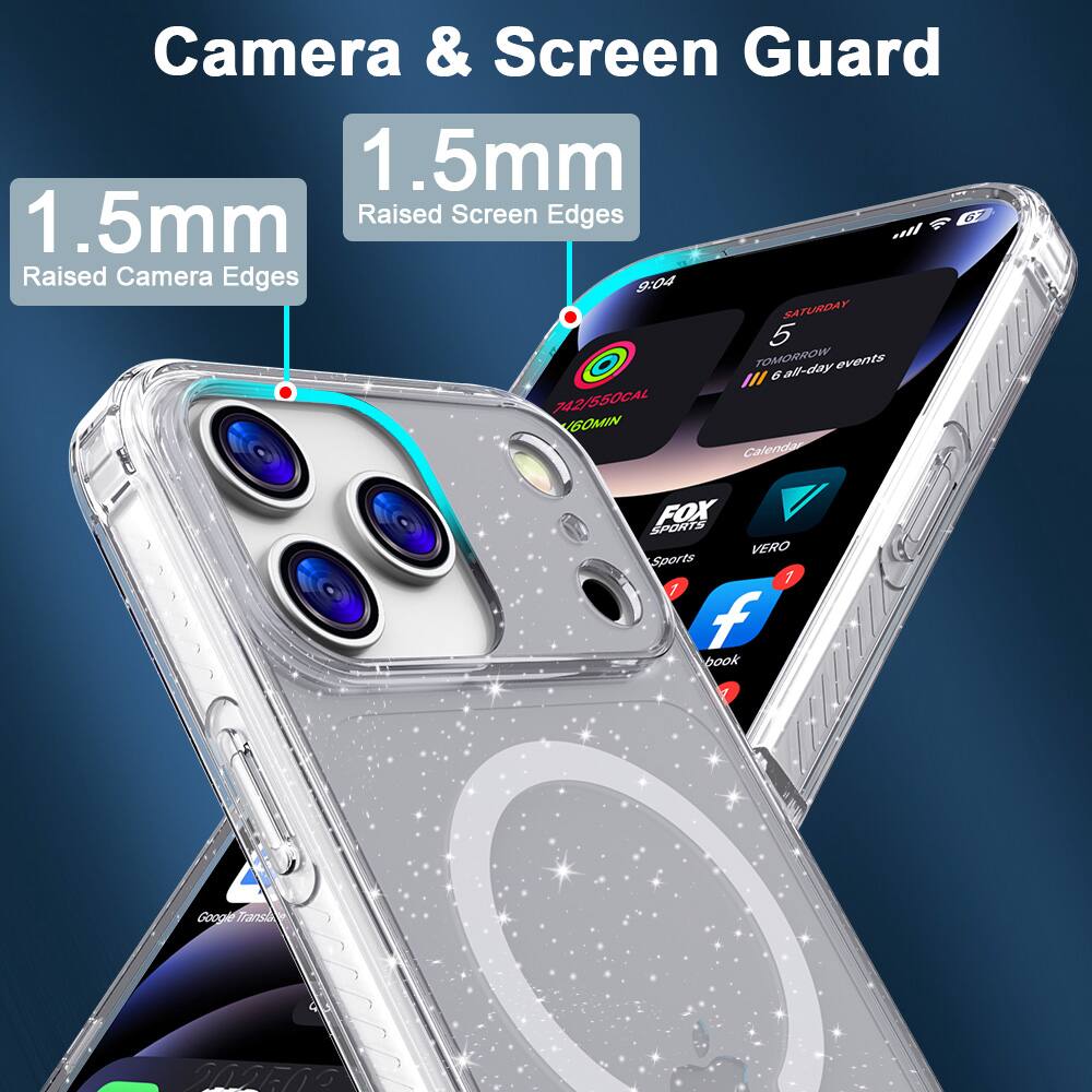 Camera & Screen Guard  
1.5mm Raised Camera Edges  
1.5mm Raised Screen Edges  

9:04  
SATURDAY  
5  
TOMORROW  
6 all-day events  

Calendar  
FOX SPORTS  
VERO Sports  
Facebook  

342/550CAL  
60MIN  

Google Translate