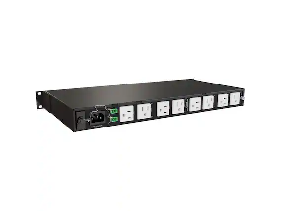 Front. Middle Atlantic - Middle Atlantic NEXSYS 1U 15A 9 Outlet PDUs - 120V, NEMA 5-15R, 3-Stage Surge - PDX-915R - Black.