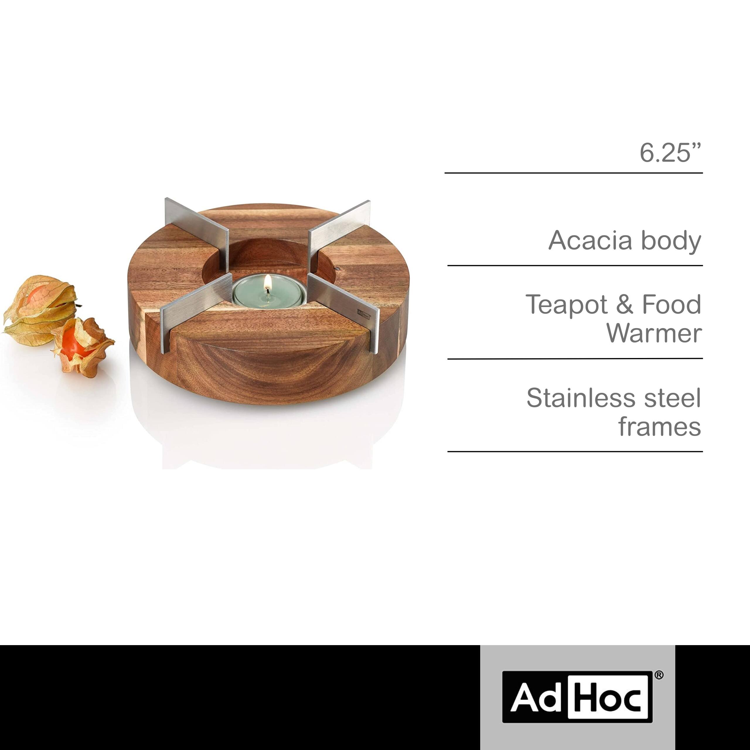 6.25" Acacia body Teapot & Food Warmer Stainless steel frames

Ad Hoc