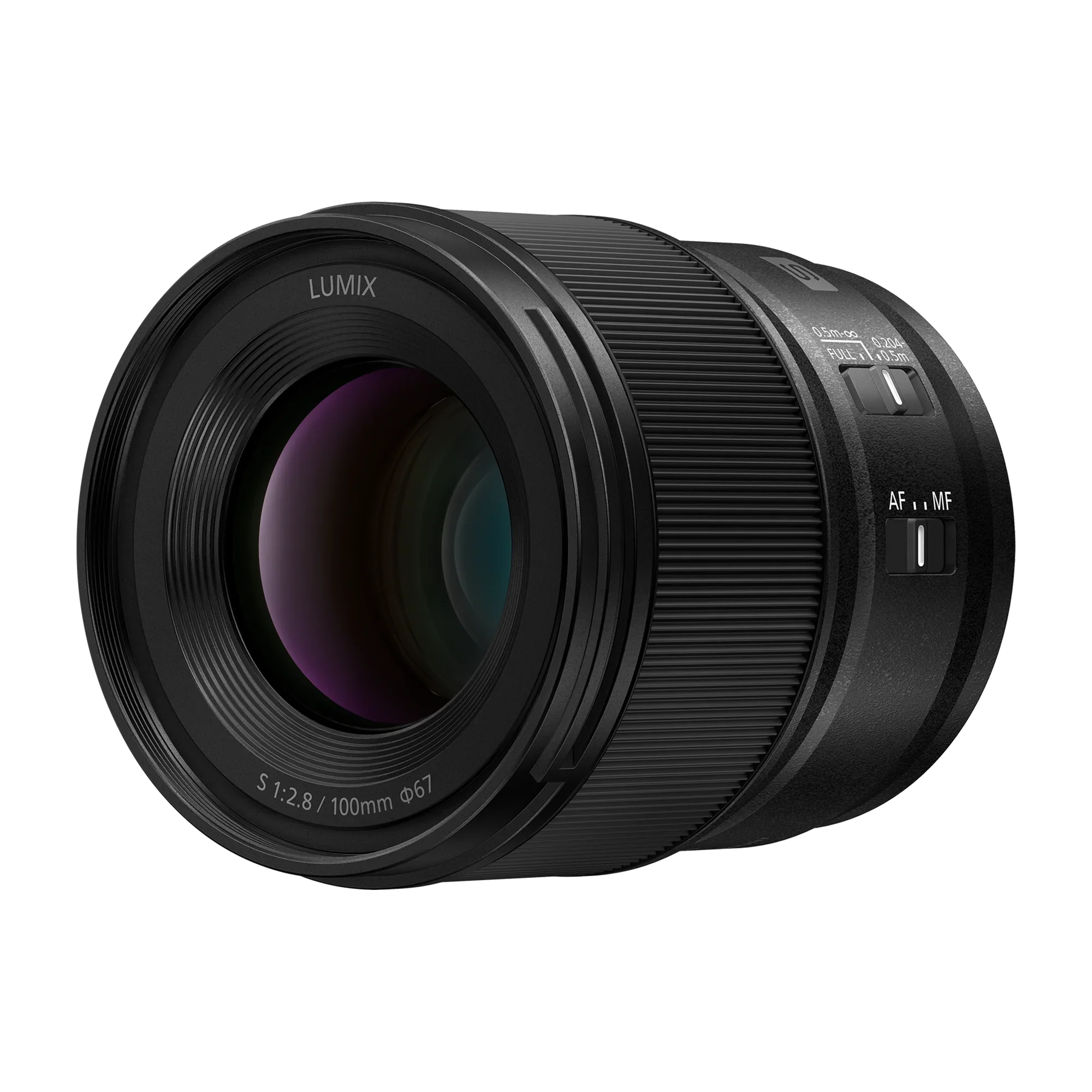 LUMIX

0.5m-∞ para 0.204- FULL'v1.0.5m D

AF I MF I

S 67 1:2.8 | 100mm