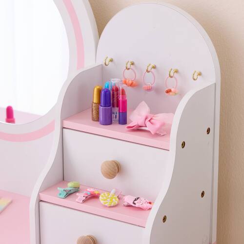 Alt View 4. Winado - Kids Vanity Girls Makeup Dressing Table Set with Stool Drawer Birthday Christmas Gift - Pink.