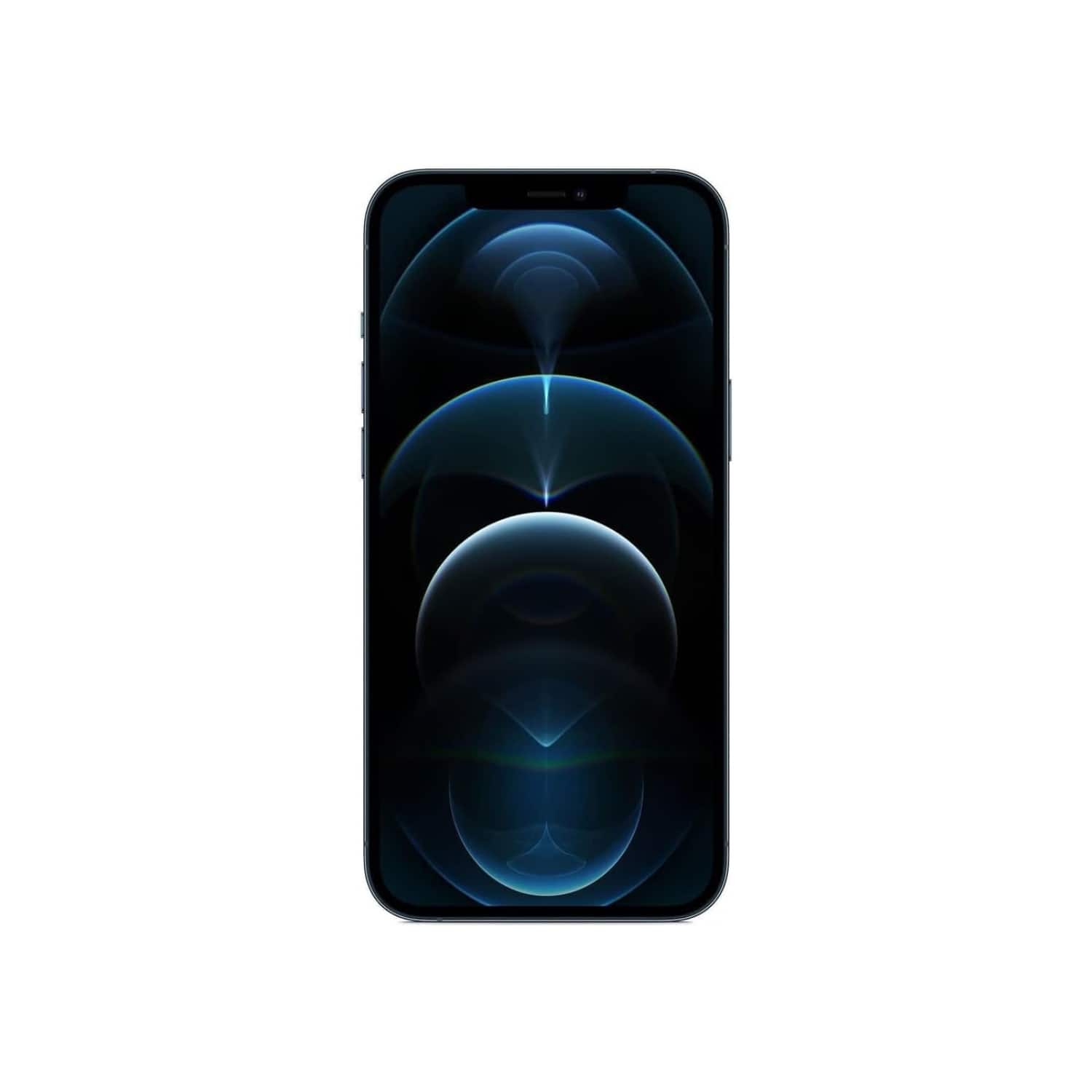 Front. Apple - iPhone 12 Pro A2341 (Fully Unlocked) 256GB w/ Pre-Installed Tempered Glass - Pacific Blue.