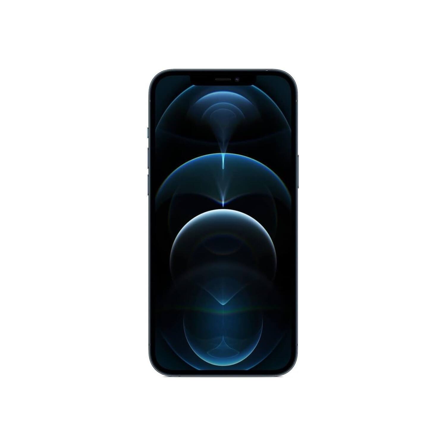 Front. Apple - iPhone 12 Pro A2341 (Fully Unlocked) 256GB w/ Pre-Installed Tempered Glass - Pacific Blue.