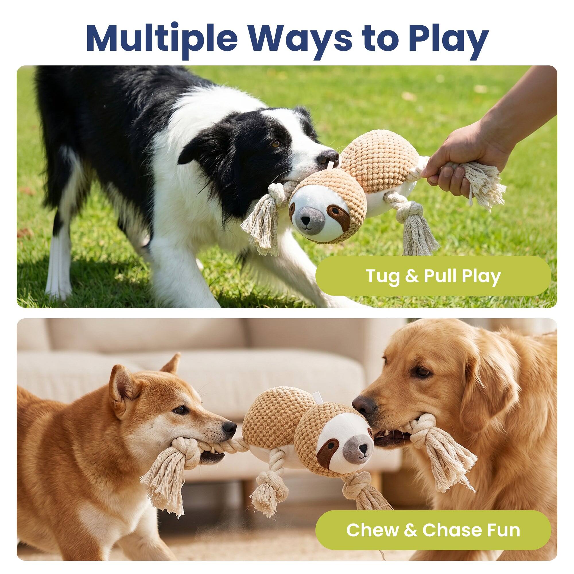 Multiple Ways to Play

Tug & Pull Play

Chew & Chase Fun