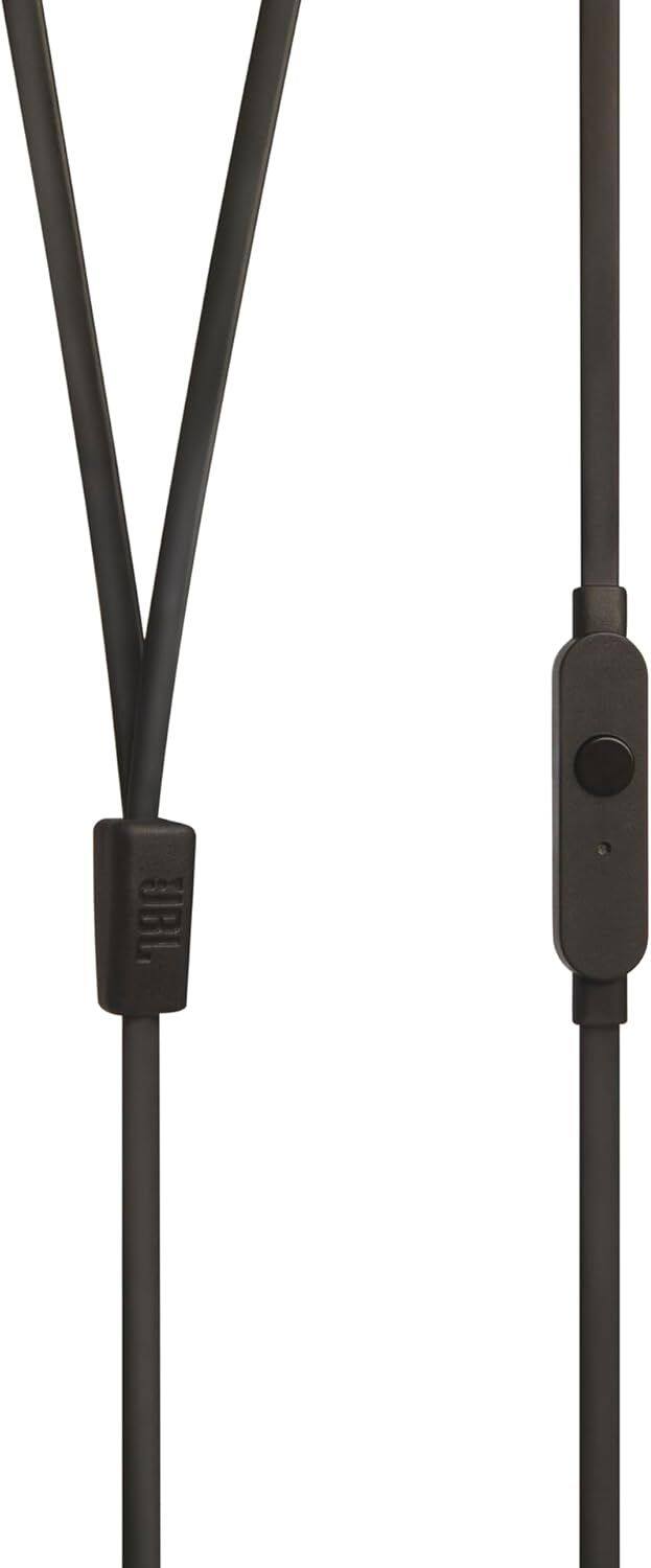 Angle. JBL - JBL TUNE 110 BLACK In-Ear Tangle-Free Wired Headphones (Black).